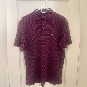 Vineyard Vines Men's Polo Shirt - Maroon and Navy